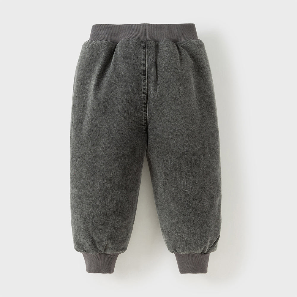 Dave&Bella Toddler Girls Casual Grey Warm Padded Jeans Pants