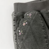 Dave&Bella Toddler Girls Casual Grey Warm Padded Jeans Pants