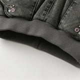 Dave&Bella Toddler Girls Casual Grey Warm Padded Jeans Pants