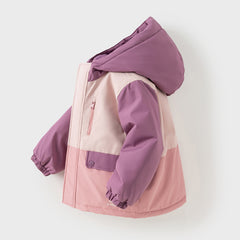 Dave&Bella Kids Girls/Boys Pink/Dark Blue Outwear Windproof Hooded Padded Coats