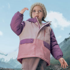 Dave&Bella Kids Girls/Boys Pink/Dark Blue Outwear Windproof Hooded Padded Coats