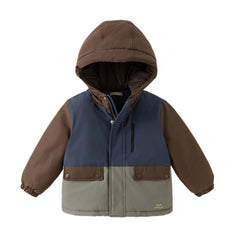 Dave&Bella Kids Girls/Boys Pink/Dark Blue Outwear Windproof Hooded Padded Coats