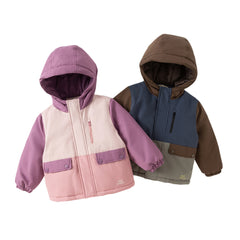 Dave&Bella Kids Girls/Boys Pink/Dark Blue Outwear Windproof Hooded Padded Coats