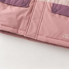Dave&Bella Kids Girls/Boys Pink/Dark Blue Outwear Windproof Hooded Padded Coats