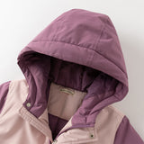 Dave&Bella Kids Girls/Boys Pink/Dark Blue Outwear Windproof Hooded Padded Coats