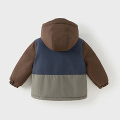 Dave&Bella Kids Girls/Boys Pink/Dark Blue Outwear Windproof Hooded Padded Coats