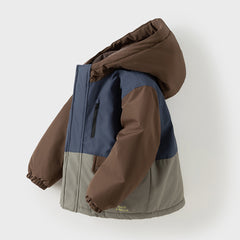 Dave&Bella Kids Girls/Boys Pink/Dark Blue Outwear Windproof Hooded Padded Coats