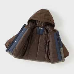 Dave&Bella Kids Girls/Boys Pink/Dark Blue Outwear Windproof Hooded Padded Coats