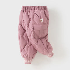 Dave&Bella Toddler Girls/Boys Winter Versatile Windproof Drawstring Warm Down Pants