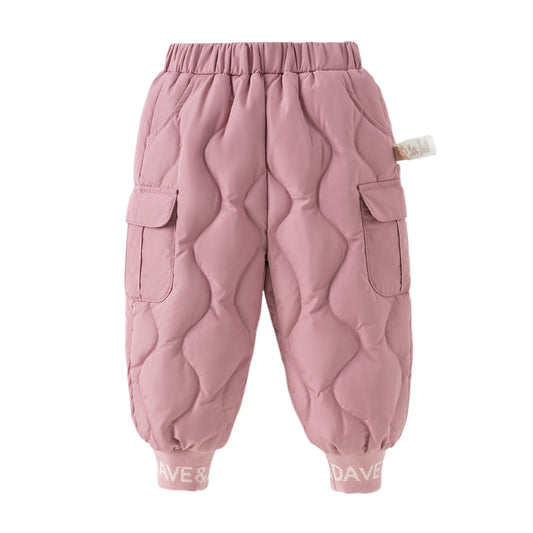 Dave&Bella Toddler Girls/Boys Winter Versatile Windproof Drawstring Warm Down Pants