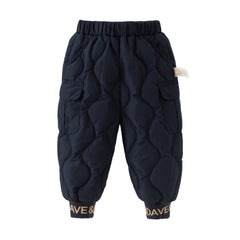 Dave&Bella Toddler Girls/Boys Winter Versatile Windproof Drawstring Warm Down Pants