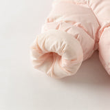 Dave&Bella Baby Girls/Boys Winter Cute Print Pink/Apricot Cozy Hooded Down Rompers