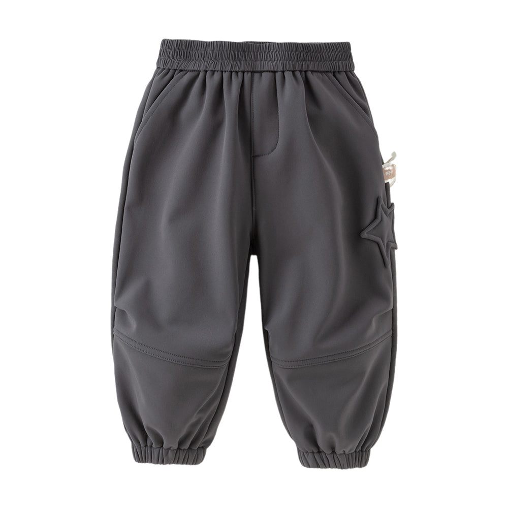 Dave&Bella Toddler Girls/Boys Winter Outdoor Purple/Grey Loose Drawstring Down Pants