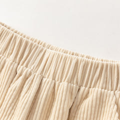 Dave&Bella Toddler Girls Casual Apricot/Grey Purple Soft Plush-lined Straight-leg Pants