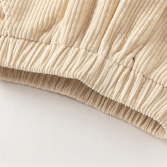 Dave&Bella Toddler Girls Casual Apricot/Grey Purple Soft Plush-lined Straight-leg Pants