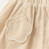Dave&Bella Toddler Girls Casual Apricot/Grey Purple Soft Plush-lined Straight-leg Pants