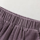 Dave&Bella Toddler Girls Casual Apricot/Grey Purple Soft Plush-lined Straight-leg Pants