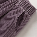 Dave&Bella Toddler Girls Casual Apricot/Grey Purple Soft Plush-lined Straight-leg Pants