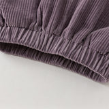 Dave&Bella Toddler Girls Casual Apricot/Grey Purple Soft Plush-lined Straight-leg Pants