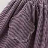 Dave&Bella Toddler Girls Casual Apricot/Grey Purple Soft Plush-lined Straight-leg Pants