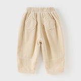 Dave&Bella Toddler Girls Casual Apricot/Grey Purple Soft Plush-lined Straight-leg Pants