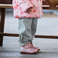 Dave&Bella Toddler Girls Winter Cozy Plush-lined Drawstring Thermal Knit Pants