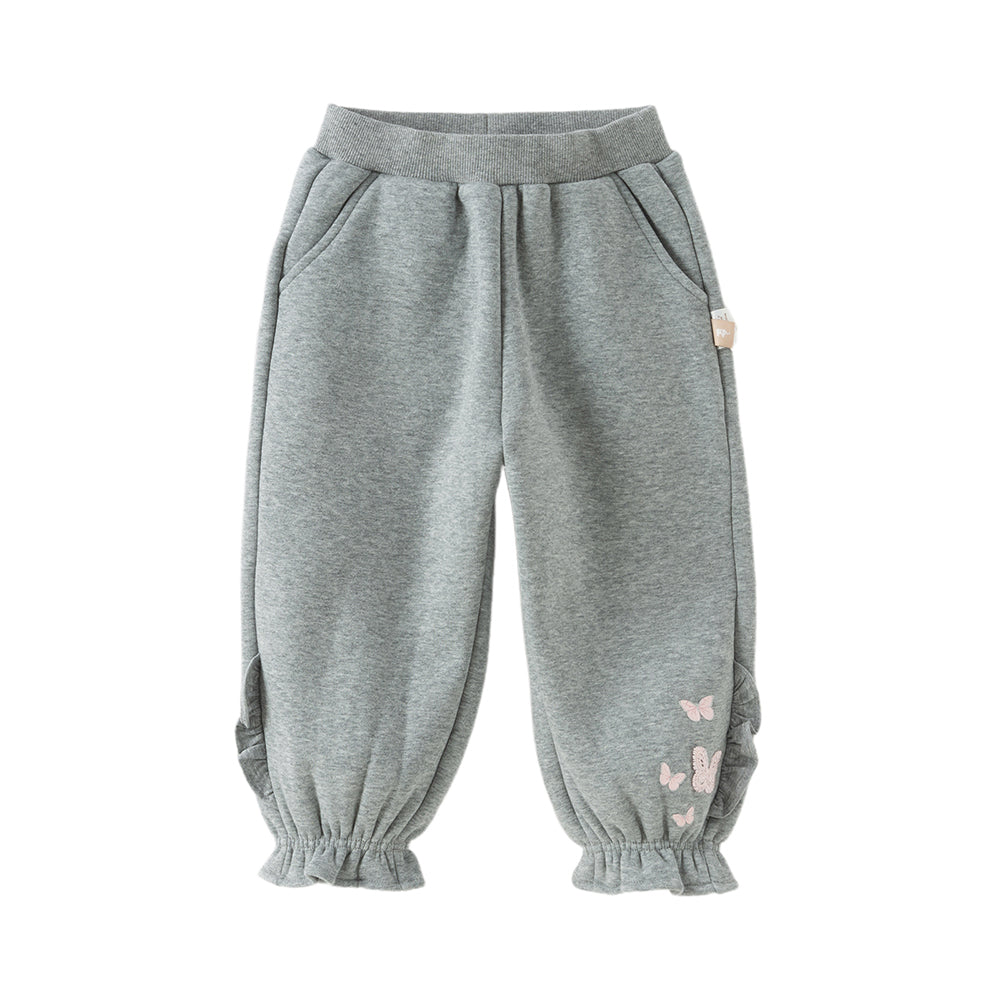 Dave&Bella Toddler Girls Cozy Plush-lined Drawstring Thermal Knit Pants