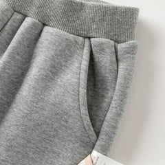 Dave&Bella Toddler Girls Winter Cozy Plush-lined Drawstring Thermal Knit Pants