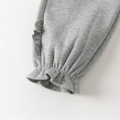 Dave&Bella Toddler Girls Winter Cozy Plush-lined Drawstring Thermal Knit Pants