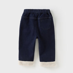 Dave&Bella Toddler Girls Winter Sweet Denim Blue Straight Leg Long Jeans Pants