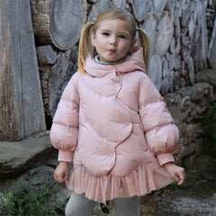 Dave&Bella Toddler Girls Winter Adorable Grey Purple Outwear Hooded Down Coats