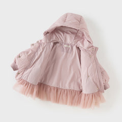 Dave&Bella Toddler Girls Winter Adorable Grey Purple Outwear Hooded Down Coats