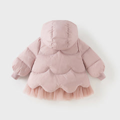 Dave&Bella Toddler Girls Winter Adorable Grey Purple Outwear Hooded Down Coats