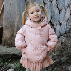 Dave&Bella Toddler Girls Winter Adorable Grey Purple Outwear Hooded Down Coats