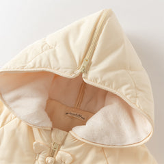 Dave&Bella Toddler Girls Cute Yellow Butterfly-Style Shawl-Collar Hooded Padded Coats