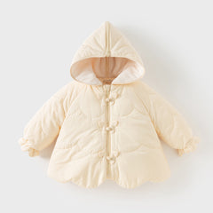 Dave&Bella Toddler Girls Cute Yellow Butterfly-Style Shawl-Collar Hooded Padded Coats