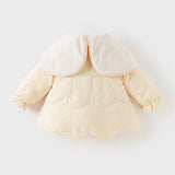 Dave&Bella Toddler Girls Cute Yellow Butterfly-Style Shawl-Collar Hooded Padded Coats