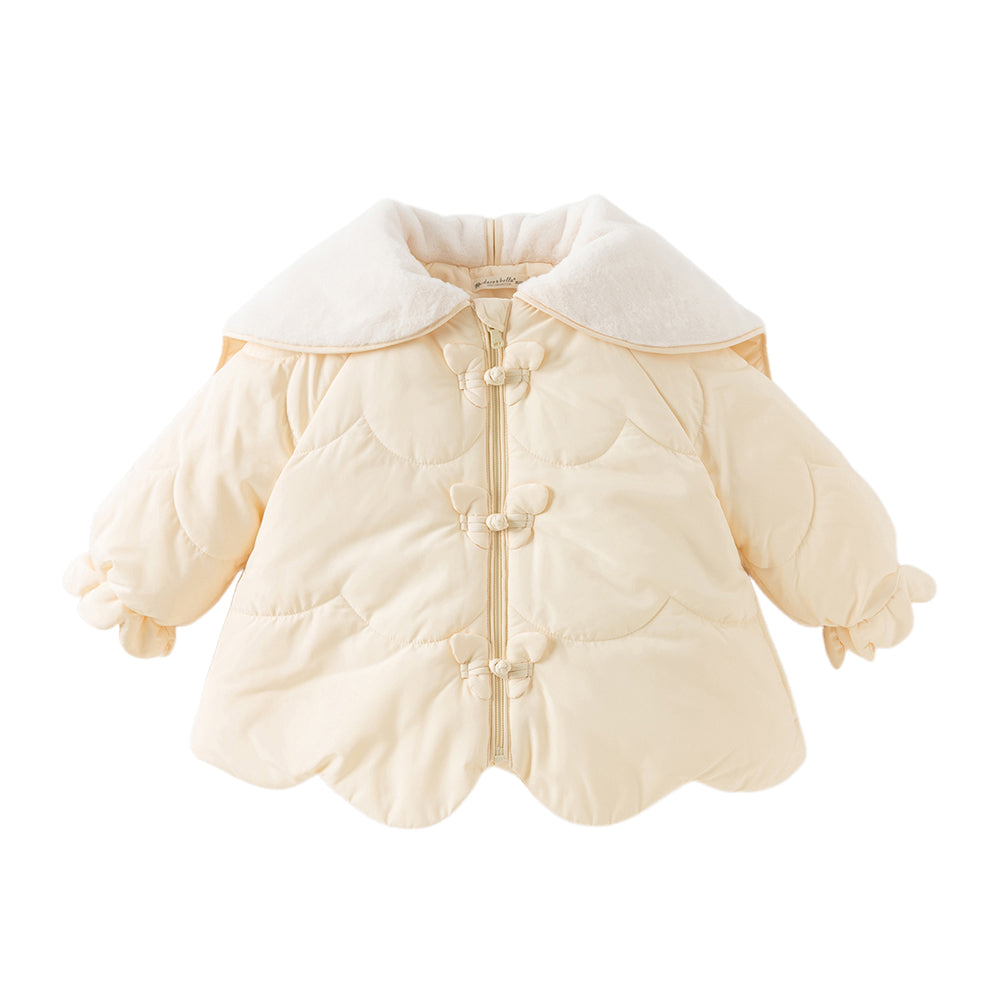 Dave&Bella Toddler Girls Cute Yellow Butterfly-Style Shawl-Collar Hooded Padded Coats