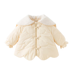 Dave&Bella Toddler Girls Cute Yellow Butterfly-Style Shawl-Collar Hooded Padded Coats