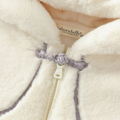 Dave&Bella Toddler Girls Winter Cute Beige Plush-lined Hooded Capes