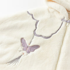 Dave&Bella Toddler Girls Winter Cute Beige Plush-lined Hooded Capes