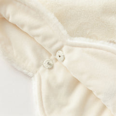 Dave&Bella Toddler Girls Winter Cute Beige Plush-lined Hooded Capes