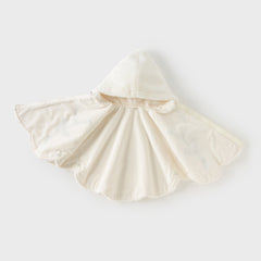 Dave&Bella Toddler Girls Winter Cute Beige Plush-lined Hooded Capes