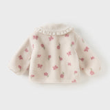 Dave&Bella Toddler Girls Pretty Floral Print Outwear Soft Plush Jackets