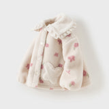 Dave&Bella Toddler Girls Pretty Floral Print Outwear Soft Plush Jackets