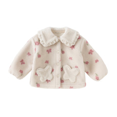 Dave&Bella Toddler Girls Pretty Floral Print Outwear Soft Plush Jackets