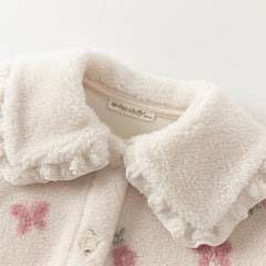 Dave&Bella Toddler Girls Pretty Floral Print Outwear Soft Plush Jackets