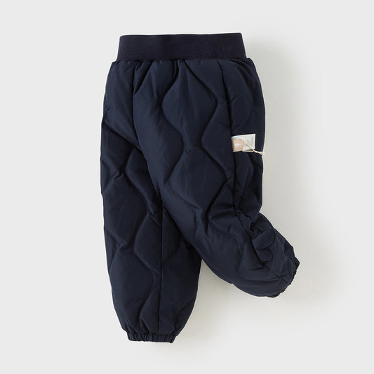 Dave&Bella Toddler Girls/Boys Winter Navy Blue Outdoor Windproof Warm Down Pants