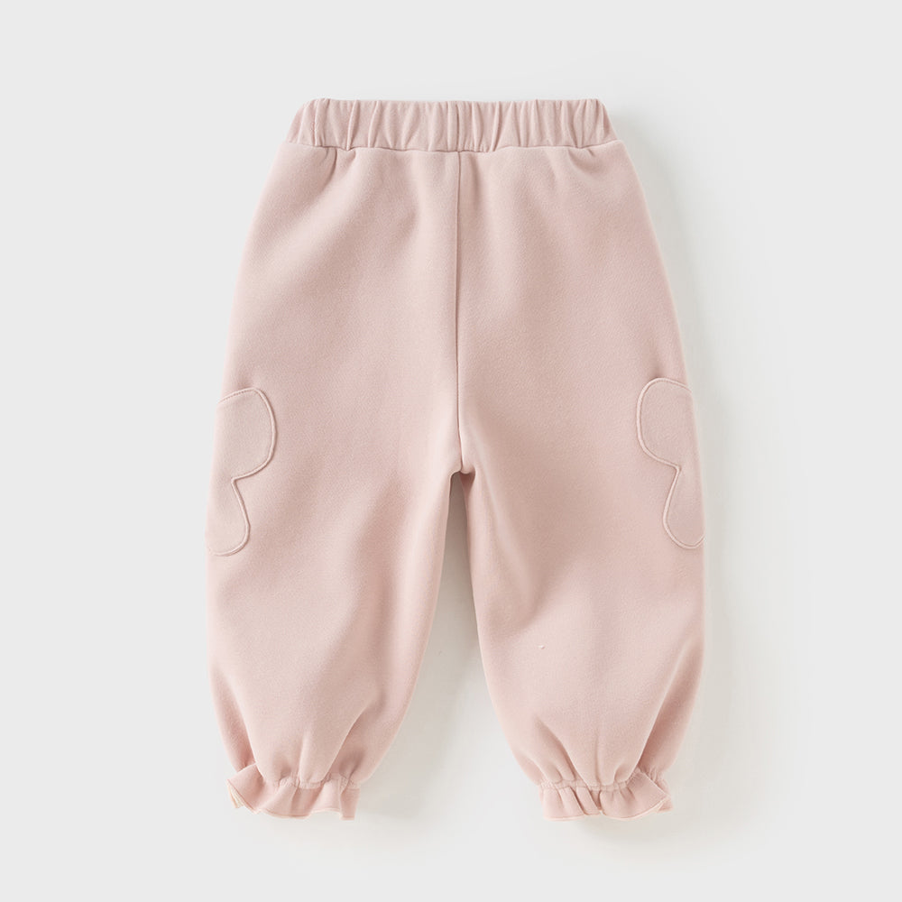 Dave&Bella Toddler Girls Sweet Pink/Grey Outdoor Casual Drawstring Sweatpants