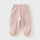 Dave&Bella Toddler Girls Sweet Pink/Grey Outdoor Casual Drawstring Sweatpants